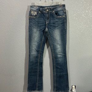 Grace in LA embellished bootcut jeans